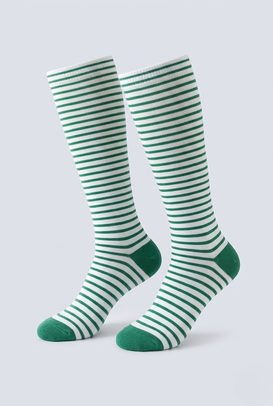Sage Green Ribbed Compression Support Socks