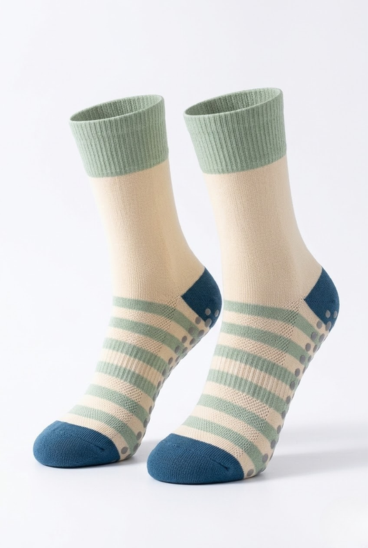 Striped Compression Socks with Anti-Slip Grip