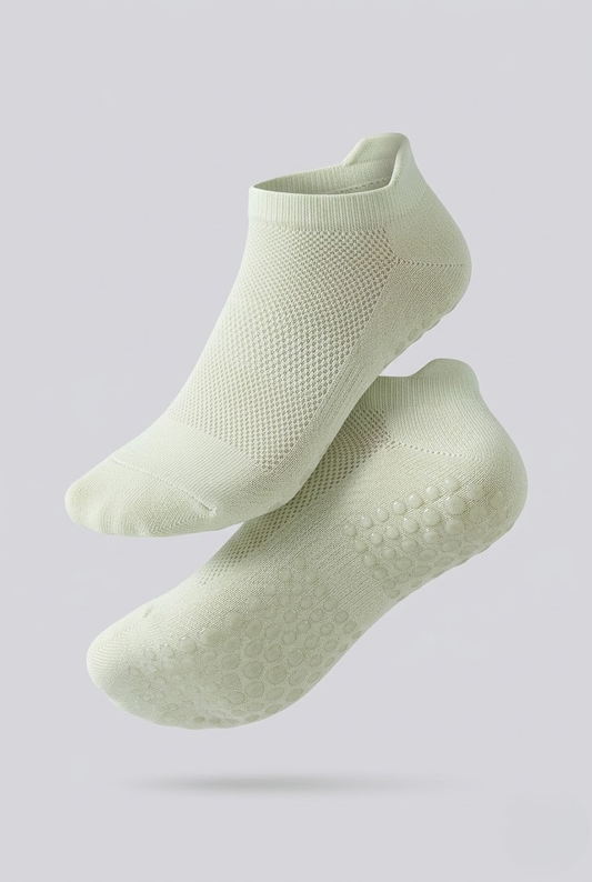 Low-Cut Compression Grip Socks Sage Green