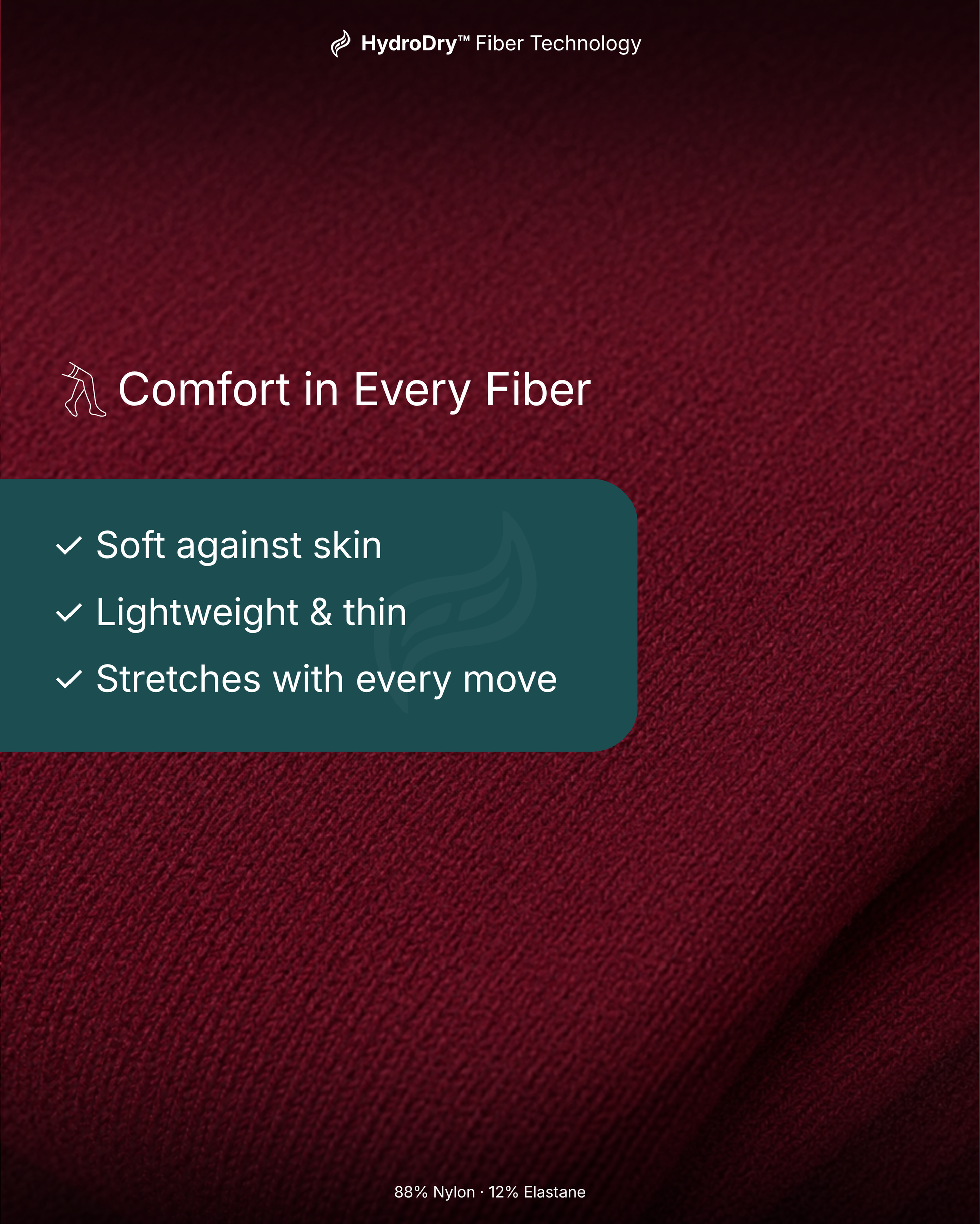 Wide Calf compression sock fabric close-up in Rich Burgundy, Comfort in Every Fiber